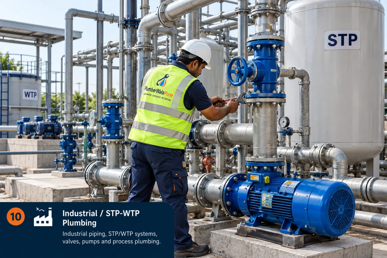 Industrial / STP-WTP Plumbing service visual in Pune